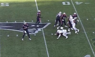 New England Patriots quarterback Jacoby Brissett drops back to pass on the final play of the game in their Week 15 loss to the Miami Dolphins